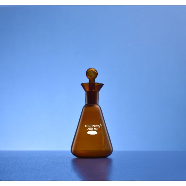 Iodine Flask Amber Interchangeable Stopper 100 ML